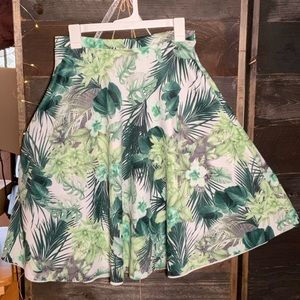 H & M tropical print flared skirt